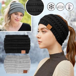 Szydełkowa czapka z kucykiem | BEANIEHUT