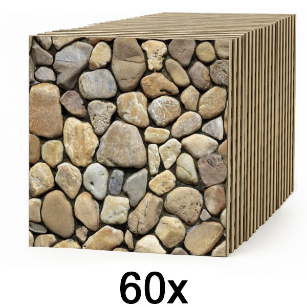 6x Tapeta 3D Imitująca Kamień (10 sztuk) | STONEBLOCKS